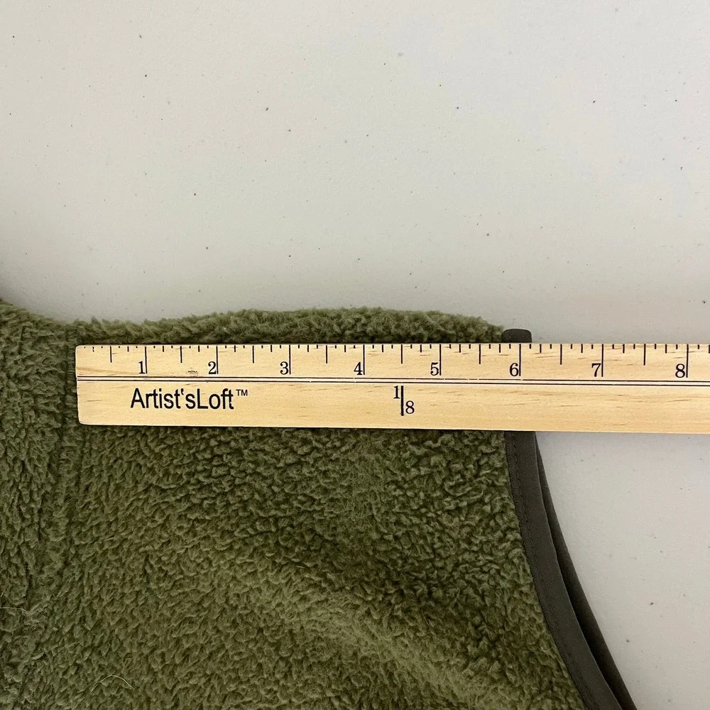 The North Face Mens XXL Olive Green Sherpa‎ Fleece Full Zip Vest Jacket